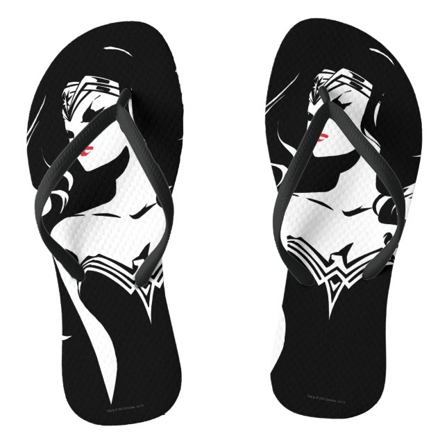 Justizielle Liga | Wonder Woman Noir Pop Art Flip Flops (Fußbett)