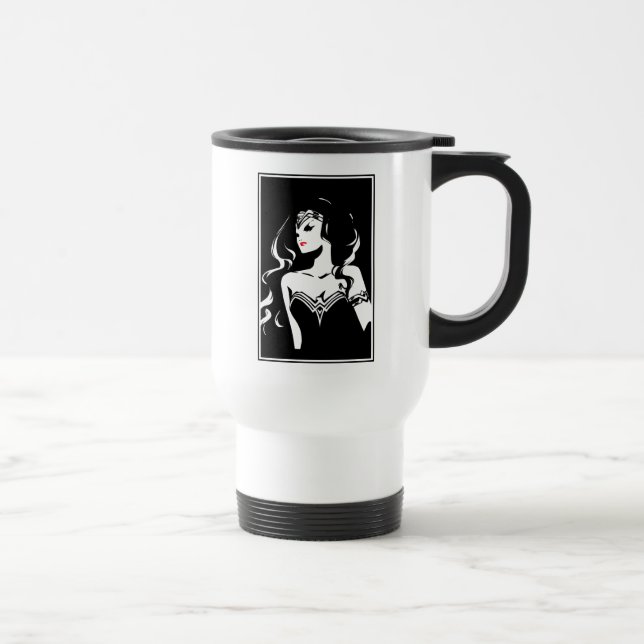 Justizielle Liga | Wonder Woman Noir Pop Art Reisebecher (Rechts)