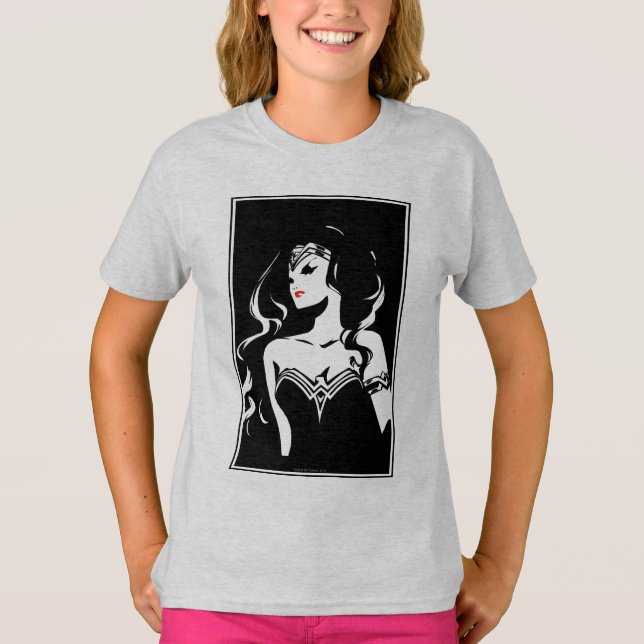 Justizielle Liga | Wonder Woman Noir Pop Art T-Shirt (Vorderseite)