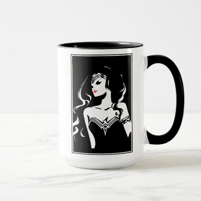 Justizielle Liga | Wonder Woman Noir Pop Art Tasse (Rechts)