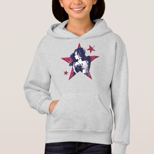 Justizielle Liga | Wonder Woman & Stars Pop Kunst  Hoodie (Vorderseite)