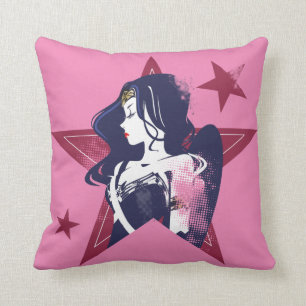 Justizielle Liga   Wonder Woman & Stars Pop Kunst  Kissen