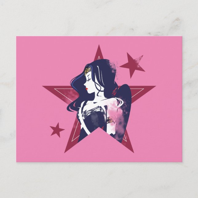 Justizielle Liga | Wonder Woman & Stars Pop Kunst  Postkarte (Vorderseite)