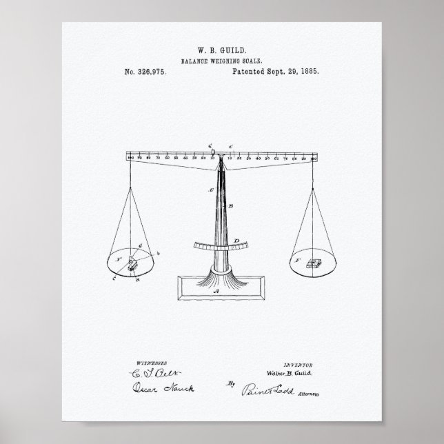 Justizskala 1885 Patentart - Weißbuch Poster (Vorne)