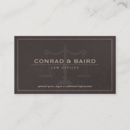 Justizskala Dark Brown Linen Look Visitenkarte