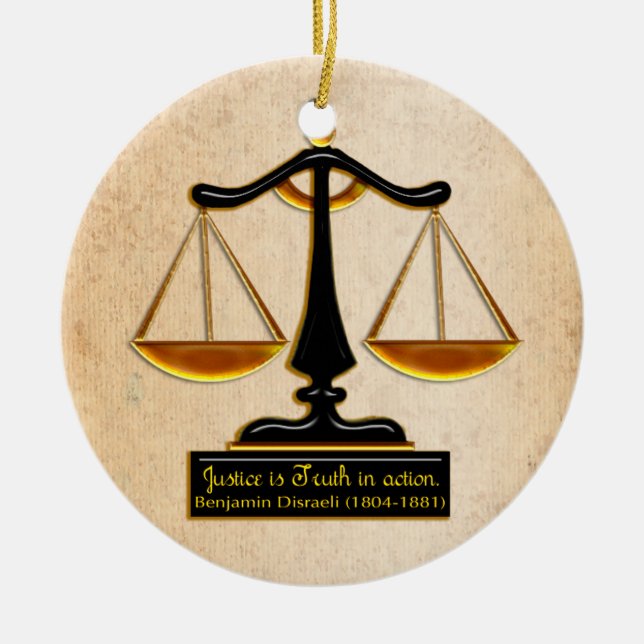 Justizwesen auf Pergament (Personalisiert) Keramik Ornament (Vorne)