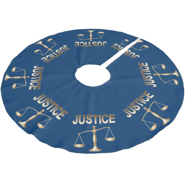 Justizwesen Polyester Weihnachtsbaumdecke (Schrägansicht)