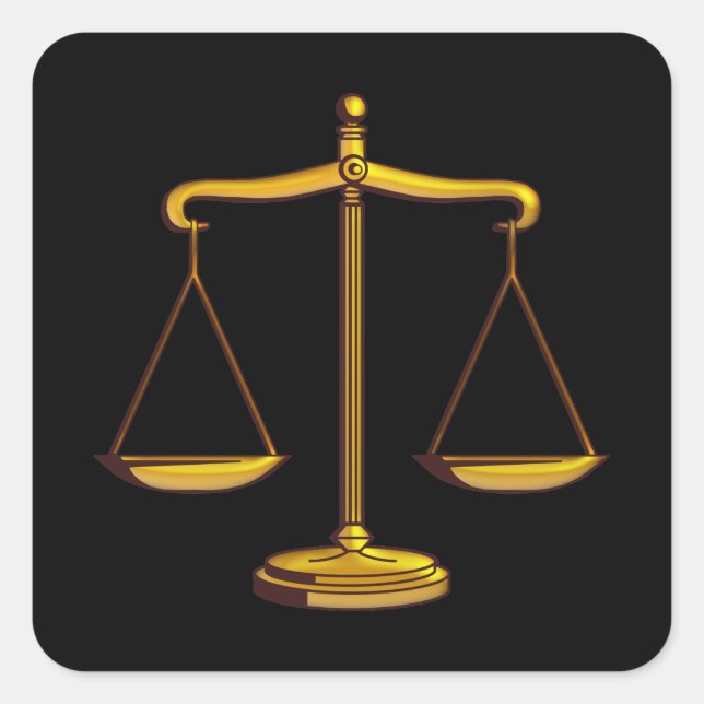 Justizwesen Quadratischer Aufkleber (Vorderseite)