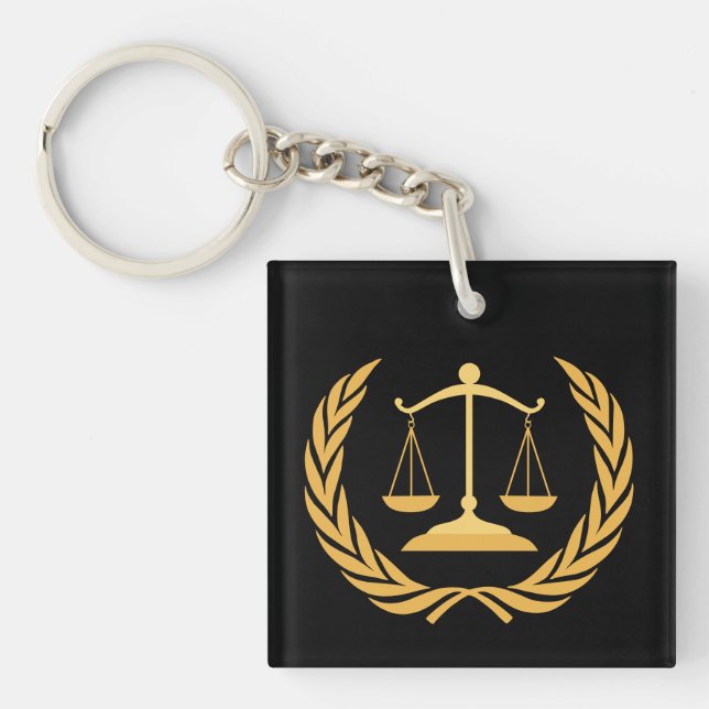 Justizwesen | Recht | Rechtsanwalt - Black & Gold  Schlüsselanhänger (Vorderseite)