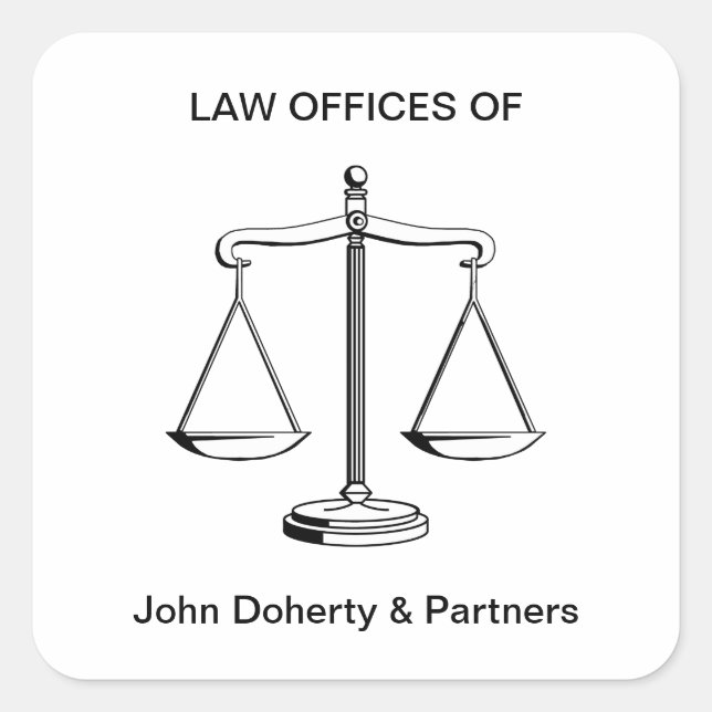 Justizwesen | Rechtsanwaltsbüro Quadratischer Aufkleber (Vorderseite)