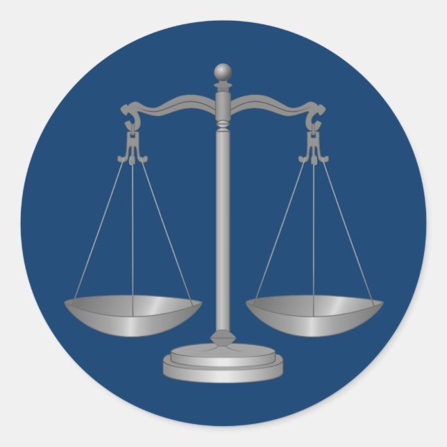 Justizwesen Runder Aufkleber (Vorderseite)