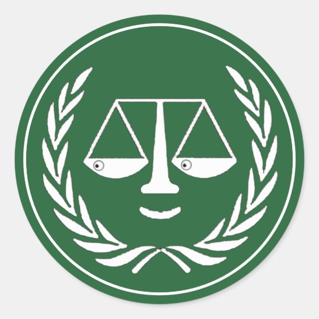 Justizwesen Runder Aufkleber (Vorderseite)