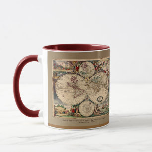 Justus Danckerts Vieux Monde Carte Mug