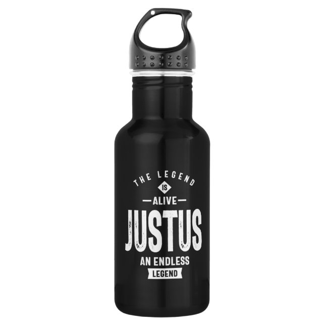 Justus Personalisiert Name Geburtstagsgeschenk Edelstahlflasche (Vorderseite)