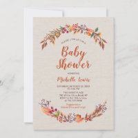Jute-Blumen-Herbst-Jungen-Baby-Party-Einladung
