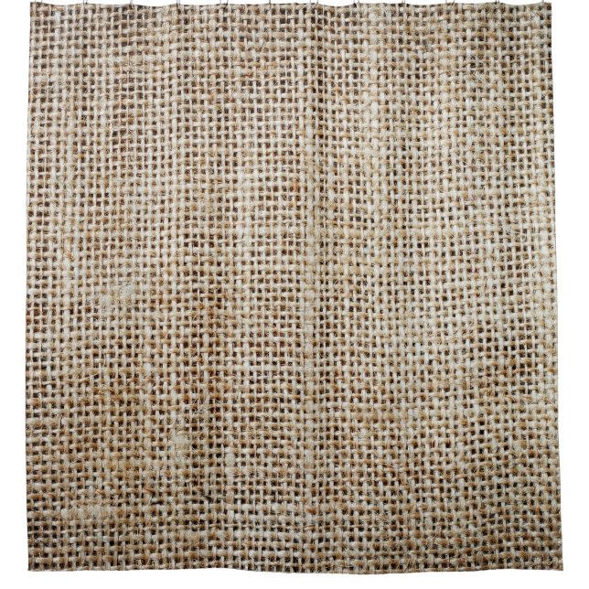 Jute-Hessian-Hintergrundtextur Duschvorhang (Vorderseite)