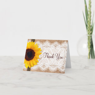 Jute-Lace-Sonnenblumen-Dankeskarten Dankeskarte