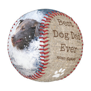 Jute Leinen Bester Hund Papa Aller Zwei Fotos Vate Baseball
