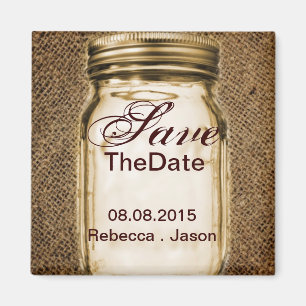 Jute-Mason-Glas Western-Land-Hochzeit im Freien Magnet