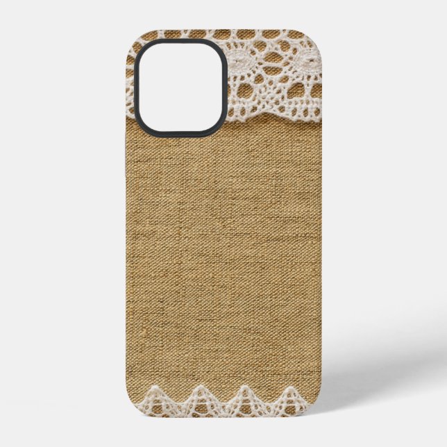 Jute mit Spitze iPhone 12 Hülle (Rückseite)