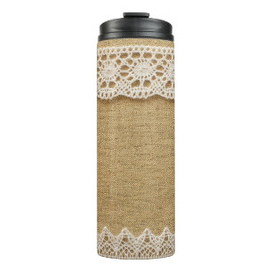 Jute mit Spitze Thermosbecher