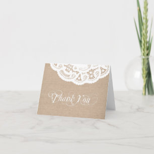 Jute-Spitze-Doily-Dankeskarte Dankeskarte