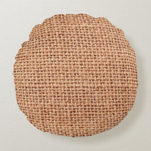 Jute Tasche Sack beige Farbe braun Rundes Kissen