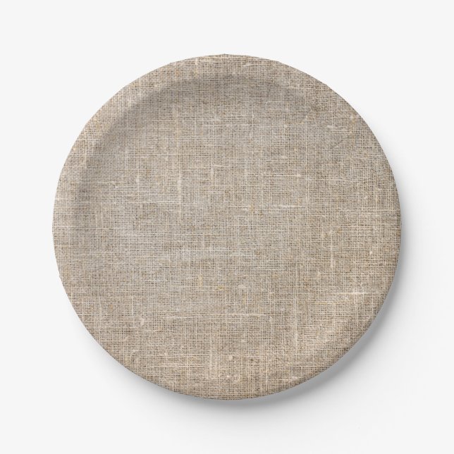 Jute Textile Pappteller (Vorderseite)
