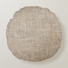 Jute Textile Rundes Kissen