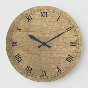 Jute-Uhr für die Wand Große Wanduhr