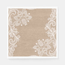 Jute und Spitze Blumen Papier Serviette