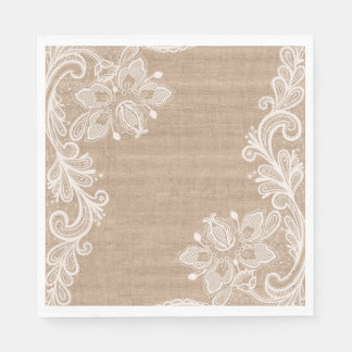 Jute und Spitze Blumen Papier Serviette