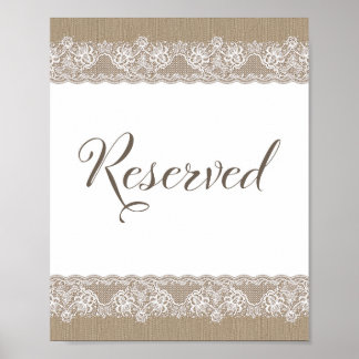 Jute und Spitze Rustikale Hochzeit, Brautparty-Sch Poster