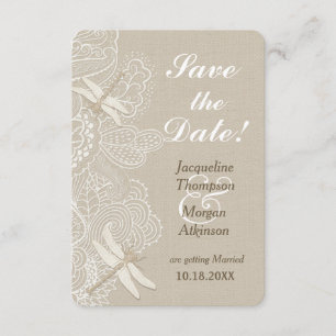 Jute und Spitze Rustikale Hochzeit Save The Date Einladung