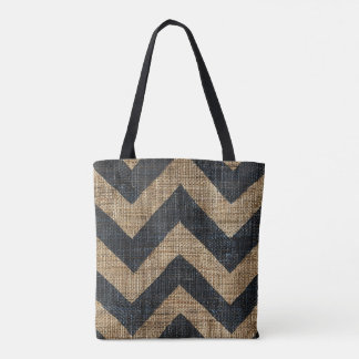 Jute Zickzack Tote Bag Tasche