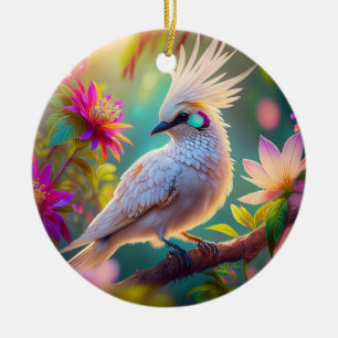 Juvenile Creush Feather Dove Fantasy Bird Keramik Ornament