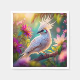 Juvenile Creush Feather Dove Fantasy Bird Serviette