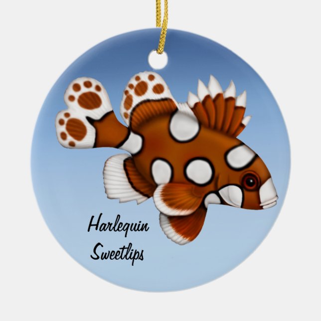 Juvenile Harlequin Sweetlips Reef Fisch Ornament (Vorne)