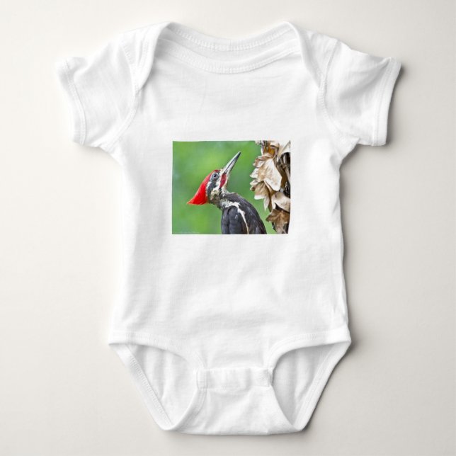 Juvenile Pileated Woodpecker Profile Geschenke App Baby Strampler (Vorderseite)