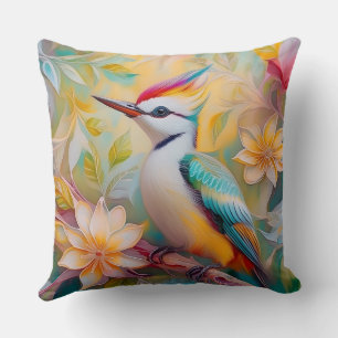Juvenile Rainbow Woodpecker Fantasy Bird Kissen