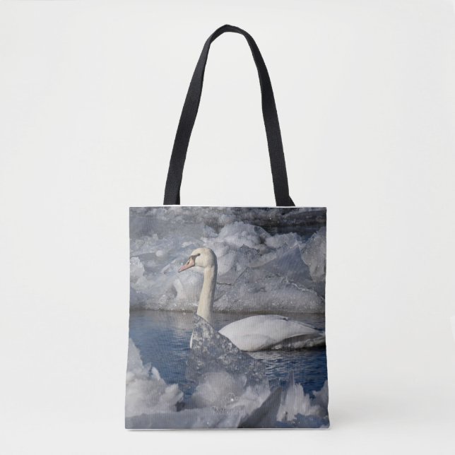 Juvenile Swan im Fluss Icey Tasche (Vorderseite)
