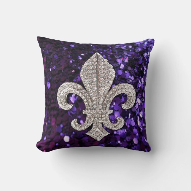 Juwel-Schein-Kissen Lilien-Flor New Orleans Kissen (Vorderseite)