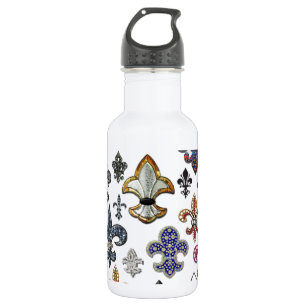 Juwel-Schein Lilien-Flor New Orleans Edelstahlflasche
