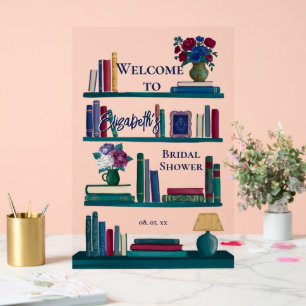 Juwel-Ton-Bibliotheksregal-Brautparty Acrylschild