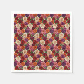 Juwel-Ton-Dahlia-Blumenmuster mit Stickereioptik Serviette