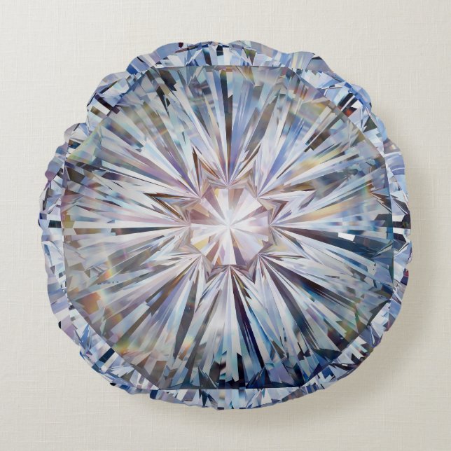 Juwelen Blume Edelstein Diamond Rundes Kissen (Vorderseite)