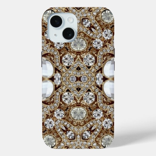 Juwelen Champagner Gold Diamanten Kristall Kristal Case-Mate iPhone Hülle (Rückseite)