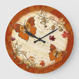 Juwelen des Herbstes Große Wanduhr
