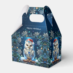Juwelen-Eule mit Santa-Hut-Geschenkbox Geschenkschachtel
