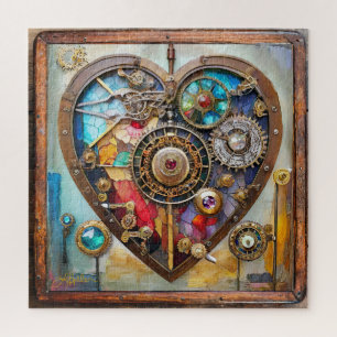 Juwelen und Buntglas-Herz Steampunk-Serie